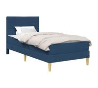 vidaXL Estructura de Cama Azul 80 x 200 cm Poliéster, Dormitorio, Marco de Cama Moderno con cabecero de Pared, Soporte sólido para Dormir, eficiente en Espacio, tapicería de Tela Suave