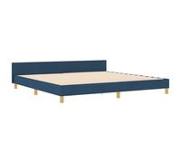 vidaXL Estructura de Cama Azul Elegante con Patrón Geométrico | Tamaño 200x200 cm Ideal Amplio Almacenamiento Diseño Moderno Patas de Madera Natural Ideal para Adultos Soporte Fuerte Contemporáneo