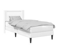 vidaXL Estructura de Cama Blanco 100 x 200 cm Cuero sintético, Estructura de Cama Moderna, diseño Elegante para tu Cuarto, luz Ambiental y Comodidad Duradera