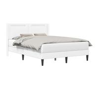 vidaXL Estructura de Cama Blanco 120 x 200 cm Cuero sintético, Cama Moderna para Dormitorio, Plataforma Elegante, diseño Resistente, Experiencia de sueño refinada