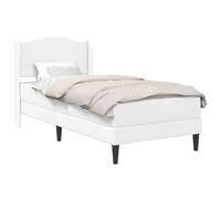 vidaXL Estructura de Cama Blanco 90 x 190 cm Cuero sintético, Cama Minimalista, Marco Rectangular de Cuero sintético, cabecera cómoda, fácil de Limpiar, Resistente a Manchas