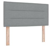 vidaXL Estructura de Cama Cabecero Bajo Luz LED Gris Claro Tela Montado en la Pared Diseño Moderno Soporte Estructural Muebles para Adultos Iluminación de Dormitorio Ahorro de Espacio Elegante con