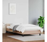 vidaXL Estructura de Cama Cabecero Mueble Acolchado Dormitorio Tapizada Habitación Base Individual Descanso Cuero Sintético Capuchino 80x200 cm