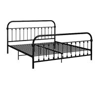 vidaXL Estructura de Cama Casa Dormitorio Robusta Duradera Mobiliario Cómodo Moderna Doble Matrimonial para Adultos de Metal Negro 180x200 cm