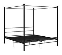vidaXL Estructura de Cama Casa Hogar Dormitorio Robusta Duradera Muebles Mobiliario Cómodo Matrimonial con Dosel Metal Negro 180x200 cm