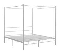 vidaXL Estructura de Cama Casa Hogar Dormitorio Robusta Duradera Muebles Mobiliario Cómodo Matrimonial con Dosel Metal Blanco 180x200 cm