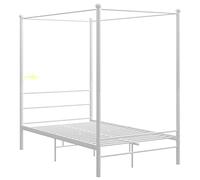 vidaXL Estructura de cama matrimonial con dosel metal blanco 120x200 cm Robusta