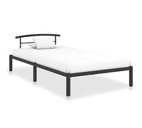 vidaXL Estructura de Cama Casa Robusta Duradera Mobiliario Dormitorio Cómodo Moderna Individual para Jóvenes de Metal Negro 100x200 cm