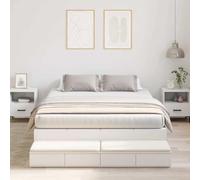 vidaXL Estructura de Cama con Almacenamiento Blanca 140X200 cm Madera de Calidad Amplios Cajones Diseño Moderno Fácil de Armar Muebles Interior Habitaciones Duraderos Elegantes