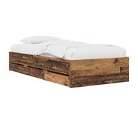 vidaXL Estructura de Cama con Almacenamiento Madera Envejecida,