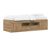 vidaXL Estructura de Cama con Almacenamiento Roble Artisan 80 x 200 cm,