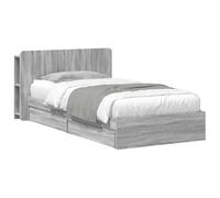 vidaXL Estructura de Cama con Almacenamiento Sonoma Gris 90 x 200 cm, Cama Rectangular Moderna, solución de Almacenamiento con Estilo, Mueble Minimalista, diseño Que Ahorra Espacio