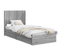 vidaXL Estructura de Cama con Almacenamiento y cabecero 3 pcs, Cama con Marco Rectangular y Estilo, Madera Moderna, Mueble Funcional para el Dormitorio, diseño Que Ahorra Espacio