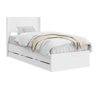 vidaXL Estructura de Cama con Almacenamiento y cabecero Blanco, Esenciales para el Dormitorio, Marco de Cama Moderno, diseño Rectangular, Almacenamiento Compacto para Muebles