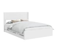 vidaXL Estructura de Cama con Almacenamiento y cabecero Blanco, Esenciales para el Dormitorio, Marco de Cama Moderno, diseño Rectangular, Almacenamiento Compacto para Muebles