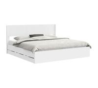 vidaXL Estructura de Cama con Almacenamiento y cabecero Blanco, Esenciales para el Dormitorio, Marco de Cama Moderno, diseño Rectangular, Almacenamiento Compacto para Muebles