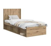 vidaXL Estructura de Cama con Almacenamiento y cabecero, Estructura de Cama Moderna, cabecero con Estilo, Almacenamiento Rectangular para Ahorrar Espacio en tu Dormitorio