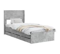 vidaXL Estructura de Cama con Almacenamiento y cabecero Gris Hormigón