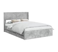 vidaXL Estructura de Cama con Almacenamiento y cabecero Gris Hormigón, Esenciales para el Dormitorio, Marco de Cama Moderno, diseño Rectangular, Almacenamiento Compacto para Muebles