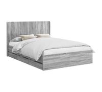 vidaXL Estructura de Cama con Almacenamiento y cabecero Gris Sonoma, Cama Rectangular Elegante, Marco Moderno, Almacenamiento Multifuncional, Madera Engineered, Muebles para un Dormitorio organizado