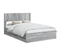 vidaXL Estructura de Cama con Almacenamiento y cabecero Gris Sonoma, Esenciales para el Dormitorio, Marco de Cama Moderno, diseño Rectangular, Almacenamiento Compacto para Muebles