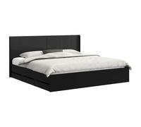 vidaXL Estructura de Cama con Almacenamiento y cabecero Negro, Cama Rectangular Elegante, Marco Moderno, Almacenamiento Multifuncional, Madera Engineered, Muebles para un Dormitorio organizado