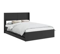 vidaXL Estructura de Cama con Almacenamiento y cabecero Negro, Esenciales para el Dormitorio, Marco de Cama Moderno, diseño Rectangular, Almacenamiento Compacto para Muebles
