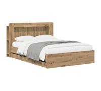 vidaXL Estructura de Cama con Almacenamiento y cabecero Roble Artisan