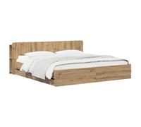 vidaXL Estructura de Cama con Almacenamiento y cabecero Roble Artisan