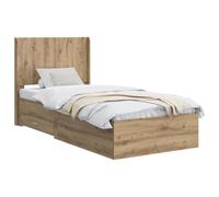 vidaXL Estructura de Cama con Almacenamiento y cabecero Roble Artisan