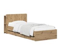 vidaXL Estructura de Cama con Almacenamiento y cabecero Roble Artisan