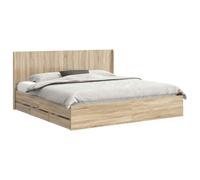 vidaXL Estructura de Cama con Almacenamiento y cabecero Roble Sonoma, Cama Rectangular Elegante, Marco Moderno, Almacenamiento Multifuncional, Madera Engineered, Muebles para un Dormitorio organizado