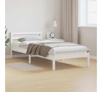 vidaXL Estructura de Cama contemporánea Blanca 210x100cm Uso Interior Textura Suave Durable Madera Maciza Requiere ensamblaje Muebles de Dormitorio Elegantes diseño Moderno Minimalista decoración
