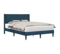vidaXL Estructura de Cama con cabecera Azul 140 x 200 cm Terciopelo, Dormitorio Elegante, Marco de Cama Moderno, tapicería de Terciopelo Duradera, Muebles cómodos, soluciones Chic para Interiores