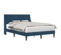 vidaXL Estructura de Cama con cabecera Azul 160 x 200 cm Terciopelo, Marco de Cama Rectangular Moderno, Acabado en Terciopelo Duradero, Muebles de Dormitorio Cómodos, Diseño Elegante, Ropa de Cama Su