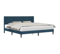 vidaXL Estructura de Cama con cabecera Azul 180 x 200 cm Terciopelo, Dormitorio Elegante, Marco de Cama Moderno, tapicería de Terciopelo Duradera, Muebles cómodos, soluciones Chic para Interiores