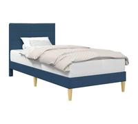 vidaXL Estructura de Cama con cabecera Azul 90 x 190 cm Tela, Marco de Cama Moderno, diseño Rectangular, Elegante mobiliario para el hogar, instalación tapizada Chic, solución de sueño con Estilo, AC
