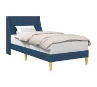 vidaXL Estructura de Cama con cabecera Azul 90 x 200 cm Tela, Elegante Marco de Cama Moderno, Muebles de Tela Rectangular, sofisticación en el Dormitorio, diseño Minimalista y Durable, soluciones Que