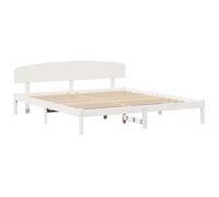 vidaXL Estructura de Cama con Cabecera Blanca 180x200 cm Madera Sólida de Pino