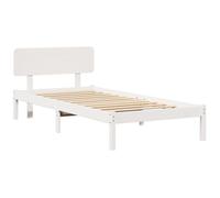 vidaXL Estructura de Cama con Cabecera Blanca 100x200 cm Madera de Pino Macizo