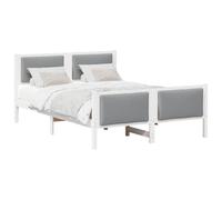 vidaXL Estructura de Cama con cabecera Gris Claro 140 x 190 cm Tela, Cama Rectangular Moderna, Marco de Pino Duradero, Almacenamiento Estiloso, lo Esencial para Dormir Minimalista