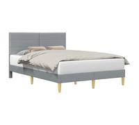 vidaXL Estructura de Cama con cabecera Gris Claro 160 x 200 cm Tela, Marco de Cama Moderno, diseño Rectangular, Elegante mobiliario para el hogar, instalación tapizada Chic, solución de sueño con EST