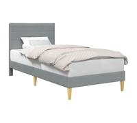 vidaXL Estructura de Cama con cabecera Gris Claro 80 x 200 cm Tela, Marco de Cama Moderno, diseño Rectangular, Elegante mobiliario para el hogar, instalación tapizada Chic, solución de sueño con esti