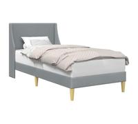 vidaXL Estructura de Cama con cabecera Gris Claro 90 x 200 cm Tela, Elegante Marco de Cama Moderno, Muebles de Tela Rectangular, sofisticación en el Dormitorio, diseño Minimalista y Durable, solucion