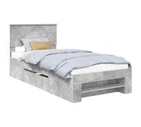 vidaXL Estructura de Cama con cabecera Gris Concreto 100 x 200 m, Muebles de Dormitorio, diseño Rectangular, Estilo Moderno, Materiales duraderos, para hogar contemporáneo, Organiza tu Espacio