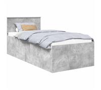 vidaXL Estructura de Cama con cabecera Gris Concreto 120 x 200 cm, Dormitorio, Rectangular, Muebles y Accesorios Modernos y duraderos para una Vida Minimalista, Elegante y Funcional