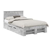 vidaXL Estructura de Cama con cabecera Gris Concreto 120 x 200 cm, Muebles de Dormitorio, diseño Rectangular, Estilo Moderno, Materiales duraderos, para hogar contemporáneo, Organiza tu Espacio