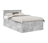 vidaXL Estructura de Cama con cabecera Gris Concreto 135 x 190 cm, Dormitorio, Rectangular, Muebles y Accesorios Modernos y duraderos para una Vida Minimalista, Elegante y Funcional