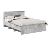 vidaXL Estructura de Cama con cabecera Gris Concreto 140 x 200 cm, Marco de Cama Rectangular de Madera, Muebles Modernos para Dormitorio, soluciones de sueño duraderas, diseño Minimalista para Decora