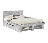 vidaXL Estructura de Cama con cabecera Gris Concreto 140 x 200 cm, Muebles de Dormitorio, diseño Rectangular, Estilo Moderno, Materiales duraderos, para hogar contemporáneo, Organiza tu Espacio